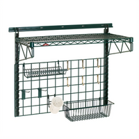 Metro SmartWall POS Sink Task Station Wall Shelving Kit with 40-Inch Wall Track and Metroseal 3 Shelf