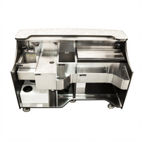 Perlick Signature Series Freestanding Mobile Bar with Hand Sink, Ice Chest, Bottle Well, Drainboard, and Self-Contained Water System