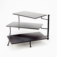 American Metalcraft 3-Tier Rectangular Foldable Buffet Display Stand, Black