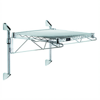 Quantum Wall-Mount Cantilever Wire Shelf Unit with 72 x 24 Inch Shelf, Chrome Plated