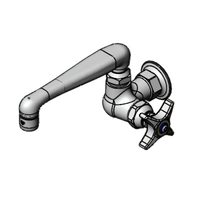 T&S Brass Single Temperature Wall Mount Pantry Faucet with 6-Inch Swivel Cast Spout