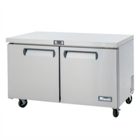 Migali Competitor Series® Two-Section 60.2-Inch Undercounter Reach-In Refrigerator, 18.2 Cu. Ft., Stainless Steel