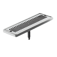 Perlick 5000 Series Surface-Mount Stainless Steel Drip Tray Trough with Removable Louvered Glass Rack and 1/2-Inch Drain