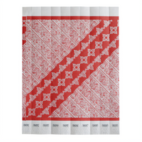 Bar Maid Red Pattern Tyvek Tear-Free Wristbands, 3/4 Inch x 9.5 Inch, Sequentially Numbered, 500 Bands/Pack