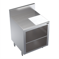 Royal Series Underbar Glass Rack Storage Unit with Flat Drainboard Top, Middle Shelf and Cutting Board, 24 x 24 Inches
