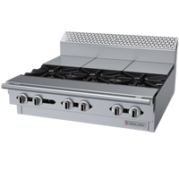 Garland Cuisine Series Heavy Duty 36-Inch Modular Top Gas Range with 3 Open Burners and 3 Hot Tops