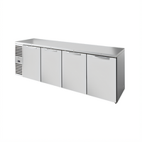 True Premier Bar 108-Inch Four-Section Refrigerated Back Bar Cooler with Solid Locking Doors
