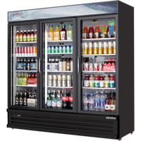 Everest Refrigeration Three-Section Reach-In Glass Door Merchandiser Refrigerator, 71 Cu. Ft.