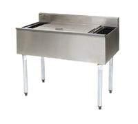 Eagle Group 1800 Series Modular Underbar Cocktail Unit with 8-Inch Insulated Ice Bin and Bottle Wells