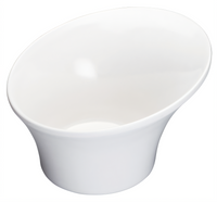 Ardesia Priscila 3/4 Quart White Angled Round Melamine Bowl, 7-1/4 Inch Diameter