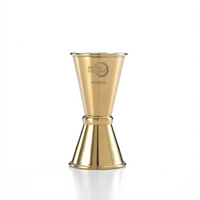 Barfly Japanese Style Jigger, 1/2 oz and 3/4 oz, Gold-Plated 18/8 Stainless Steel