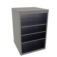 Glastender Back Bar Glass Storage Cabinet, Open Front, 24-Inch Wide, Stainless Steel, 3 Adjustable Shelves
