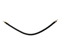 Securit 60-Inch Black Braided Barrier Rope with Gold Ends