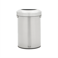 Rubbermaid Refine Half-Round Stainless Steel Waste Container, 16 Gallon