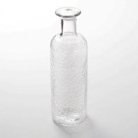 American Metalcraft Clear Pebbled Fully Tempered Glass Water Bottle/Carafe, 28 oz. to Shoulder
