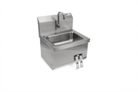 John Boos Pro-Bowl Wall-Mount Stainless Steel Hand Wash Sink with Apron, 14 x 10 x 5 Inch Bowl, Faucet Included
