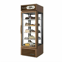 True Specialty Display One-Section Reach-In Refrigerator Merchandiser, 23 Cu. Ft., Bottom-Mount Self-Contained, 4 Glass Sides, Hinged Glass Door