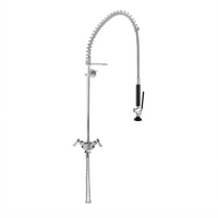 Fisher Single-Deck Dual Control Spring-Style Pre-Rinse Faucet Assembly with 21-Inch Riser, 36-Inch Hose and Wall Bracket