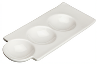Ardesia Loures Bright White Porcelain Trio Dish, 9-1/2-Inch, 3 oz