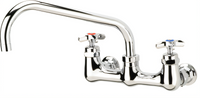 Krowne Royal Series Full Flow Wall-Mount Commercial Faucet, 8-Inch Centers, 12-Inch Spout, Cross Handles