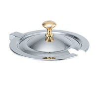 Miramar Brass Knob Hinged Cover for 10 Qt Soup Inset, 12-Inch Diameter, Stainless Steel