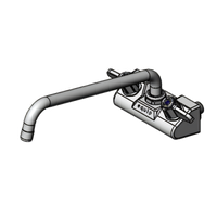 equip 4-Inch Wall Mount Mixing Faucet with 12-Inch Swivel Gooseneck Spout