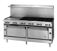 Jade Bistro 36-Inch Shallow-Depth Gas Restaurant Range with 36-Inch Griddle and Standard Oven