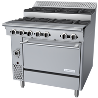 Garland Cuisine Series 36-Inch Heavy Duty Step-Up Gas Range with 6 Open Burners and Convection Oven