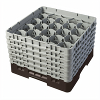 Cambro Camrack® Full-Size 20-Compartment Brown Glass Rack with 6 Extenders, 11-3/4-Inch Height