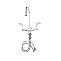 T&S Brass Double Pantry Mixing Faucet, Single-Hole Deck Mount, 5-3/4 Inch Swivel/Rigid Gooseneck, 2.2 GPM