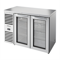 True Premier Bar 48-Inch Two-Section Refrigerated Back Bar Cooler with Locking Glass Doors