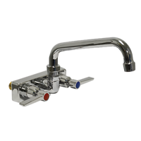 Advance Tabco Lead-Free Backsplash-Mounted Faucet with 10-Inch Swing Spout, 4-Inch Centers