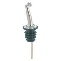 Spill-Stop Tapered Stainless Steel Liquor Pourer with Flip Cap