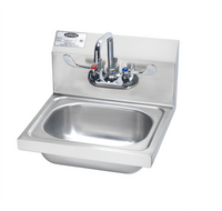 Wall Mounted Commercial Hand Sink with Faucet, 14 x 10 x 5-Inch Bowl and Wrist Blade Handles