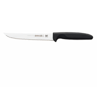 Mundial 6-Inch Serrated Utility Slicer Knife with Black Polypropylene Handle