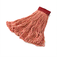Super Stitch Large 4-Ply Cotton/Synthetic Looped-End Mop Head, Red, 5-Inch Headband