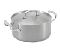 Vollrath Miramar 5 Quart Induction-Ready Round Casserole Dish with Low Dome Cover