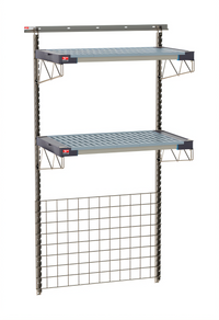 Metro SmartWall Life Tall Wall-Mounted Starter Base Kit with 24 x 36 Wire Grid and 18 x 36 MetroMax 4 Shelves