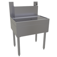 Glastender BDA-18 18-Inch Stainless Steel Underbar Beer Drainer with Tubing Chase and Lift-Out Perforated Insert