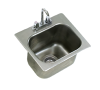 Eagle Group Self-Rimming Drop-In Sink with 1 Compartment, 14 x 10 x 9-1/2 Inch Bowl, 304 Stainless Steel, Gooseneck Faucet and Basket Drain