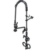 T&S Brass EasyInstall Single-Hole Deck-Mount Add-On Faucet Pre-Rinse Unit with 12-Inch Swing Nozzle