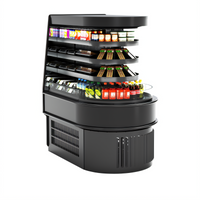 Oasis Self-Service Refrigerated End Cap Display Case, Curved Open Front