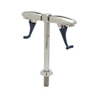 T&S Brass Double Push-Back Glass Filler Faucet with Pedestal and Adjustable Flange