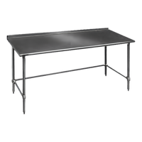 Eagle Group Budget Series 96-Inch x 36-Inch 430 Stainless Steel Work Table with 1-1/2-Inch Rear Upturn and Galvanized Base