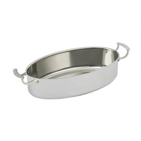 Vollrath Miramar 16-Inch Oval Au Gratin Dish, 7-Quart, Induction Ready, Stainless Steel