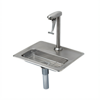 T&S Brass EverSteel 8 Inch Deck Mount Stainless Steel Water Station with Pedestal Glass Filler