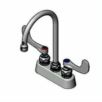 T&S Brass B-1140-WH4 Deck Mount Workboard Mixing Faucet, 3-1/2