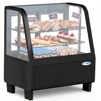 KoolMore 27-Inch Countertop Refrigerated Display Case, Full Service, Curved Front Glass, 3.6 Cu. Ft., Black