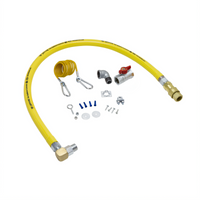T&S Brass 72 Inch Coated Gas Appliance Connector Hose with Quick Disconnect and Restraining Cable