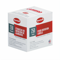 StoreSafe Blank Dissolving Food Rotation Labels, 2 x 3 Inches, 250 Labels per Roll, 24 Rolls per Case
